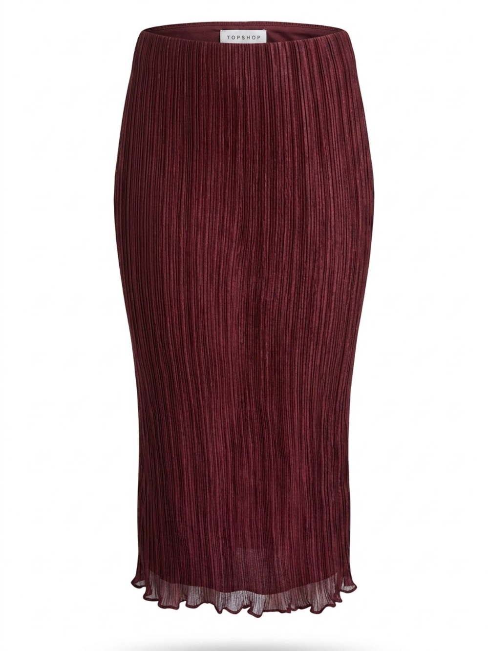 Topshop Wine Red Elastic Waist Maxi Skirt